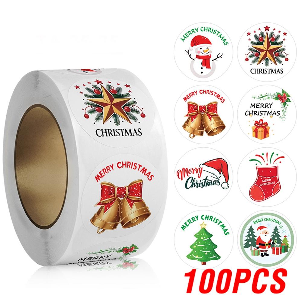 100-500Pcs High-Quality Merry High-Quality Christmas High-Quality Stickers 1Inch High-Quality Round High-Quality Christmas High-Quality Seal