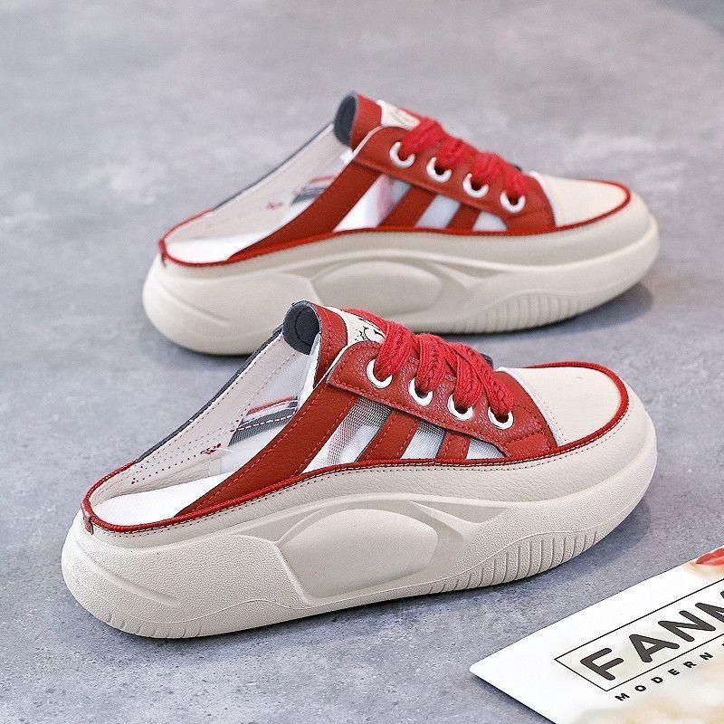 Baotou half slippers women's summer wear 2025 new women's shoes French versatile woven one-pedal Roman sandals