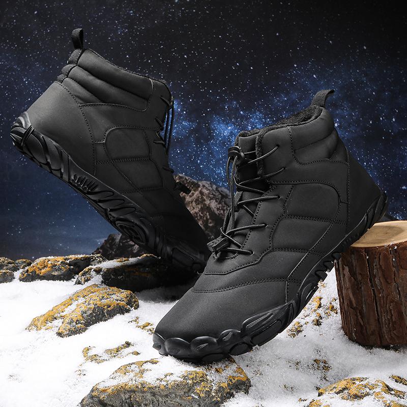 Botas de nieve de invierno para hombres y mujeres, zapatos de algodón que mantienen el calor, zapatos de senderismo al aire libre, botas de tobillo altas cálidas de felpa, zapatillas de deporte para hombre