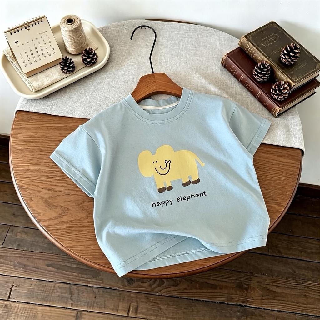 9m7y Kids Clothes Summer Shortsleeved Tops Tshirt Baby Girl Boy Fashion Simple Crewneck Casual Tshirts Korean Style T Shirt