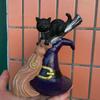 Figurine de chat noir mignon en résine, décoration de table, mini statue gothique pour la maison, décoration de bureau pour Halloween