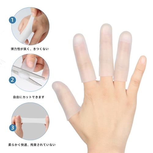 12-Piece Set of Silicone Finger Cots, Unisex, Transparent, for Protecting Finger Joints and Relieving Friction and Pain.