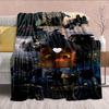Black Dragon Flannel Throw Dark Fantasy Dragon Print Soft Warm Cozy Plush Sofa Decor -QJY