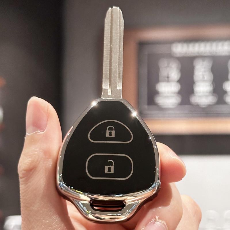 Key FOB Cover For Toyota Corolla VIOS Camry Yaris RAV4 HiLux Cruiser Fortuner For 2 Buttons Car Remote Key Case Cover Accessorie