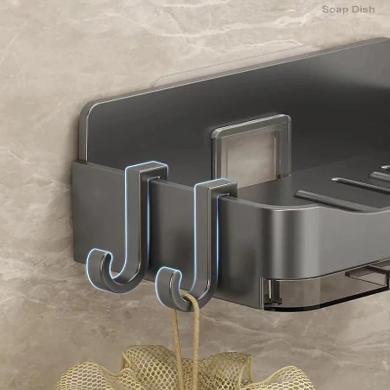 Bathroom Soap Dish Wall Mounted Sponge Holder Bathroom Organizer Double drainage Soap Dish Bathroom Accessories