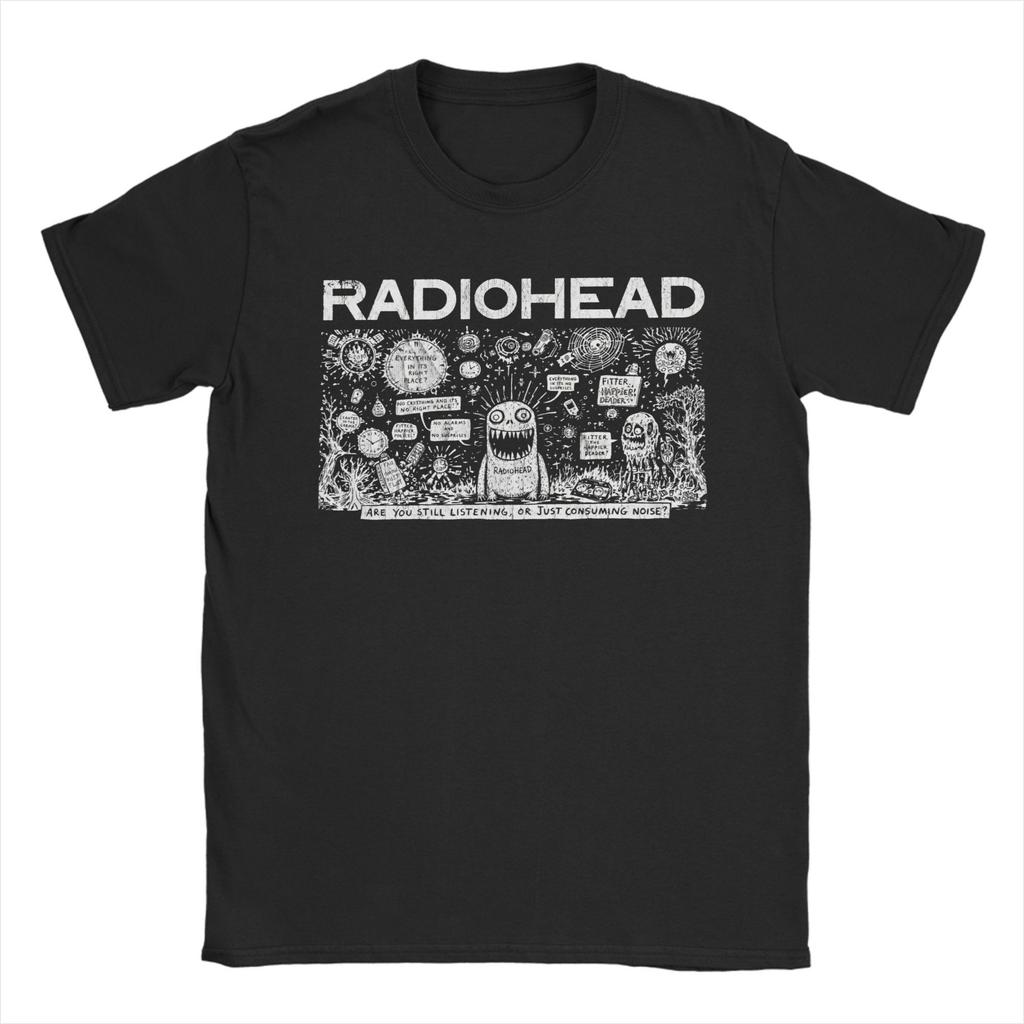 Novelty Radiohead Creep T-Shirt Unisex Cotton Short Sleeve Rock Band Round Neck Summer Tops Shirts