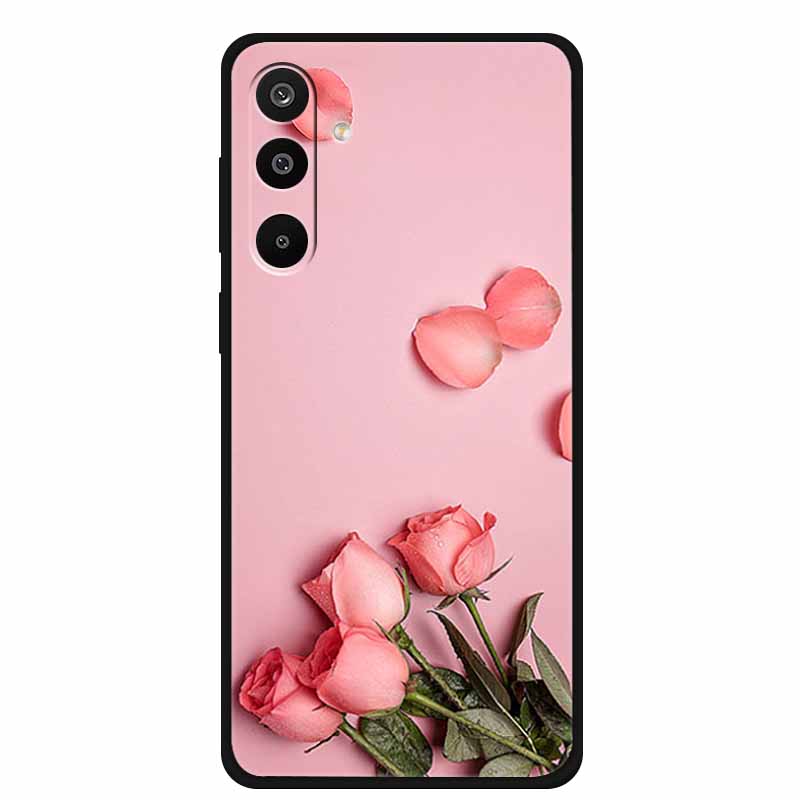 For Samsung Galaxy A36 5G Case Flowers Printed Silicone Phone Cases Cover for Samsung A26 5G TPU Shells A 26 36 Black TPU Coques