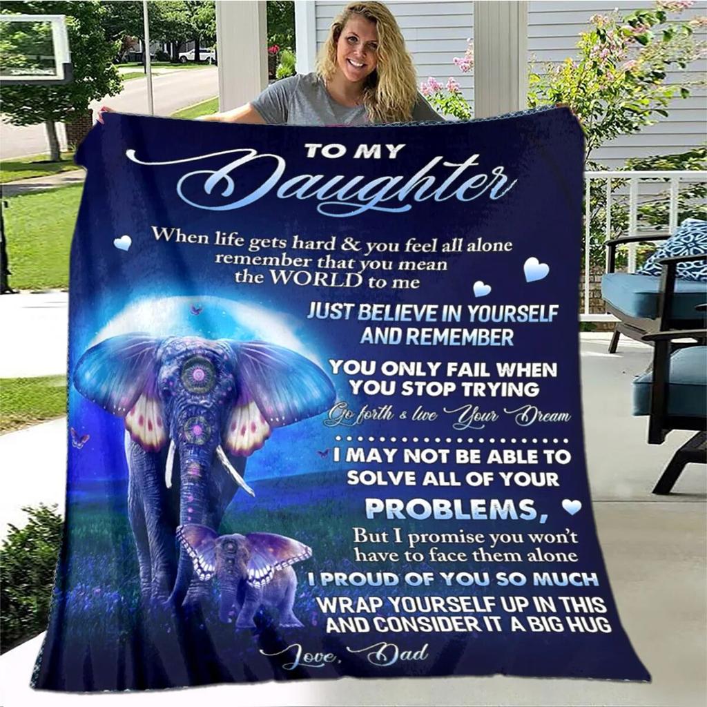 Personalisierte Sherpa-Decke für meine Tochter, bedruckt mit Löwe, Wolf und Drache, Geschenk von Mama, Papa, Sofabettdecke, weiche Picknickdecke