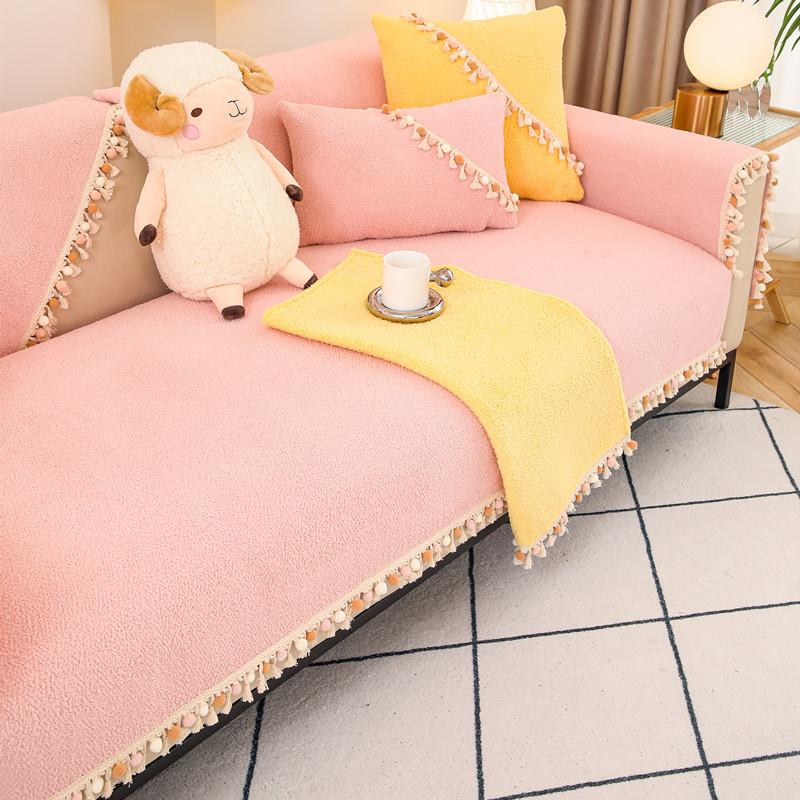 Winter New Three-dimensional Jacquard Comfortable Cotton Wool Sofa Cushion Modern Simple Non-slip Sofa Cushion Towel