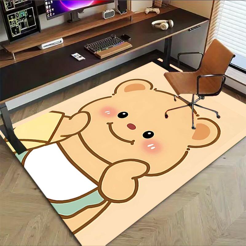 1PC Bear Cartoon Extra Large Non-Slip Floor Carpet, Office, Family, Bedroom, Studio - Large Area Rug Indoor Rugs, Vibrant Colors-A252