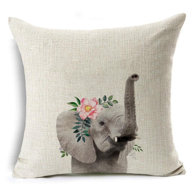 New Cute Little Animal Linen Pillowcase Home Sofa Pillowcase