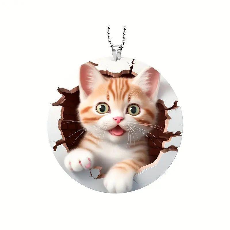 Christmas Charming Acrylic Cat Hanging Decoration Fun Car Interior Ornament For Christmas