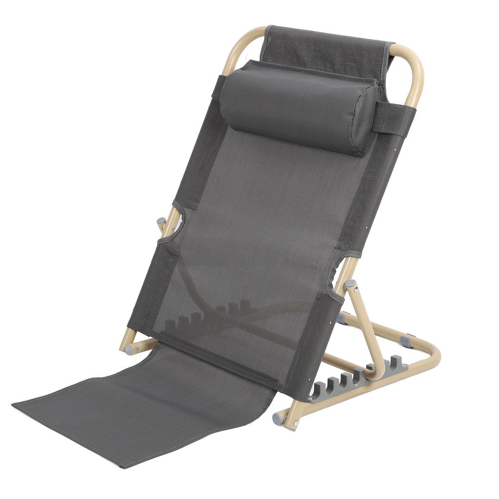 Lifting Bed Backrest 6 Gears Adjustable Folding Sit Up Back Rest Disability Bed Backrest Support L Size Large Gray