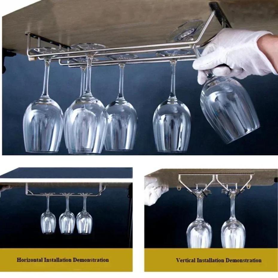 Bar Tool Wine Glass Holder Bartender Hanging Stemware Stand Teacup Goblet Hanger Shelf Home Kitchen Bar Sipplies Goblet Rack
