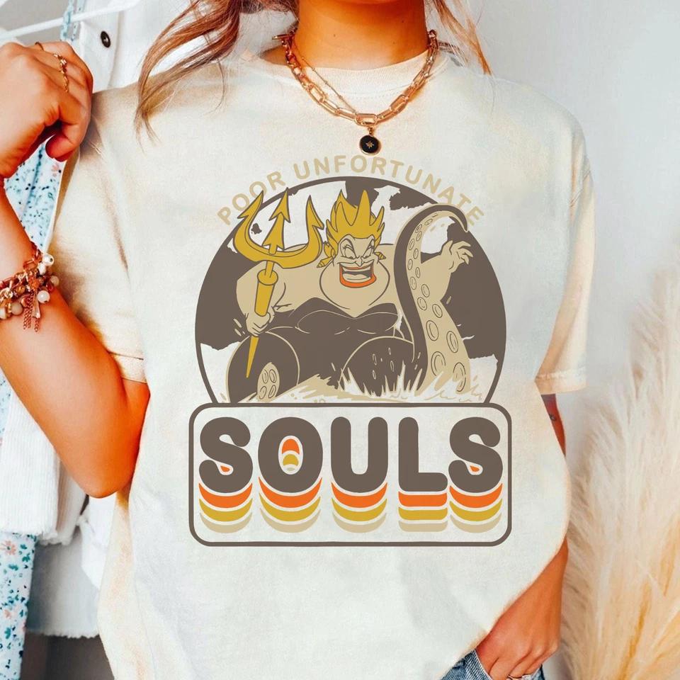 Disney Villains Ursula Poor Unfortunate Souls Retro Unisex Adult Shirt T-shirt L