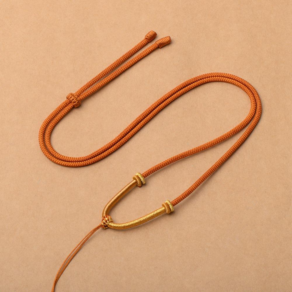 Colier bicolor țesut manual Colier cu frânghie Snur cu pandantiv reglabil pentru bărbați și femei