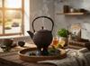 CAST IRON KETTLE 1.8L TEA INFuser + Warmer + Fork
