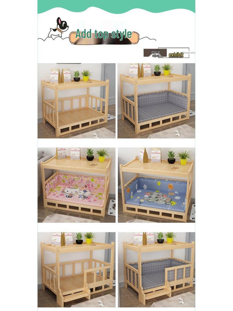 Massief Houten Afneembare & Wasbare Huisdierbed: Universeel Hondenhok/Kattenmand voor Alle Seizoenen, Geschikt voor Honden en Katten, Dubbel als Nachtkastje.
