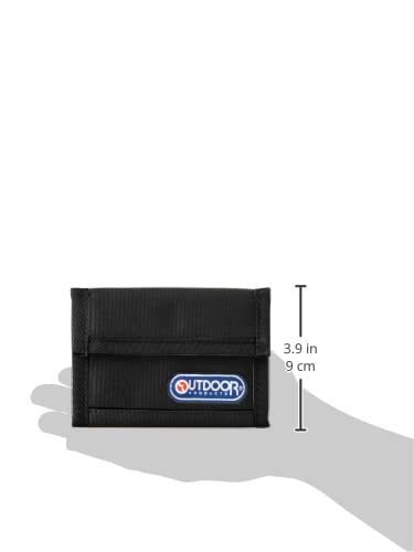 Outdoor Products Dreifach-Geldbörse mit Klettverschluss, Scheinfach, Münzfach, Kartenfächer, Leicht, Polyester, Schwarz, für Damen und Herren