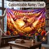 Floral Garden Theme Throw Blanket Custom Name Text Personalized Blanket Soft Cozy Blanket for Home Sofa Bed