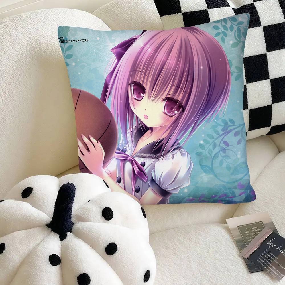 

Cute Minato Tomoka Anime Ro-Kyu-Bu Kawaii Pillow Case Square Pillow Bedroom Sofa Leisure Comfort Cushion Car Home Decoration 16x16Inch
