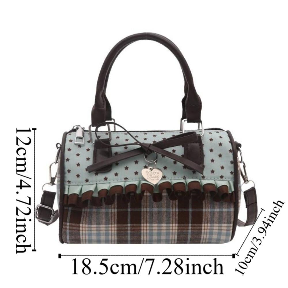 Portable Bowler Bag Exquisite Crossbody Bag Vintage Bow Polka Dot Handbag  Daily Use