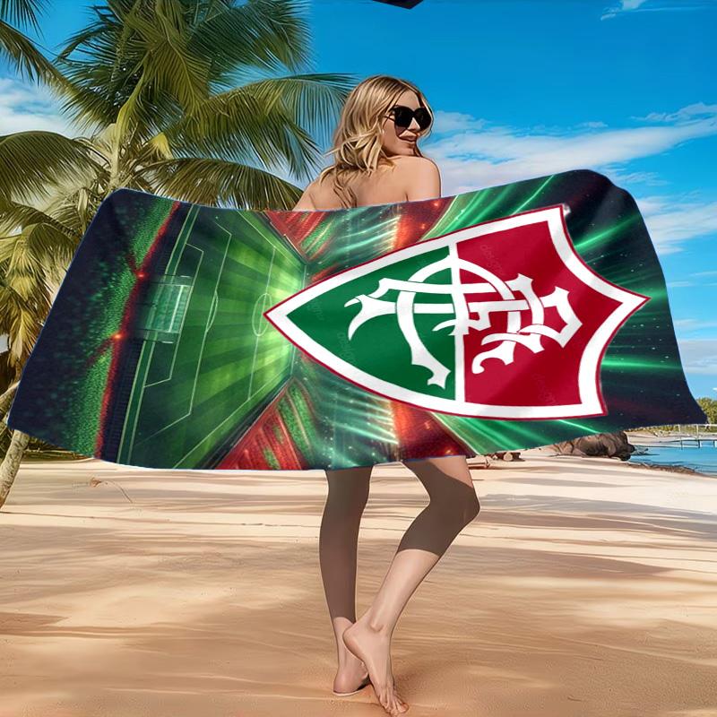 Flumi-nense Football Crest Printed Microfiber Beach Towel, Soft And Absorbent, Quick-Dry, Ideal for Summer Travel, Beach Essential, Swimming Pool
