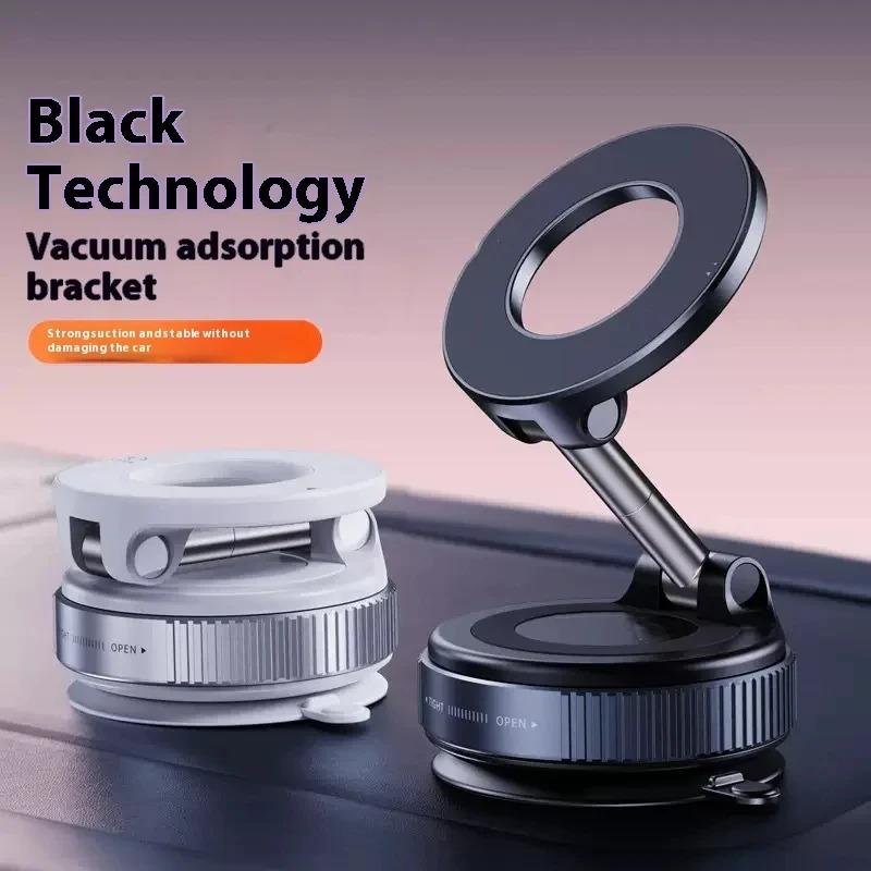 K007 Strong Magnetic Phone Holder-Foldable 360°Adjustable Mount with Vacuum Base for Car/Desk/Bathroom, Universal Hands-Free Use