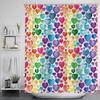 Colorful Heart Shower Curtain Valentine Romantic Sweetheart Cute Fashion Girl Psychedelic Gradient Geometric Rainbow Party Holiday Pattern Design
