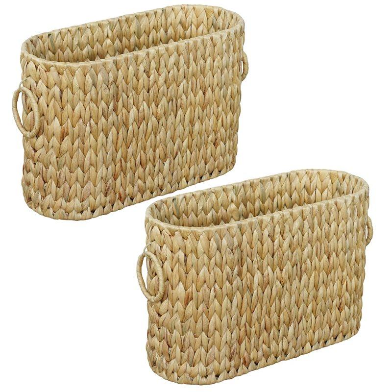 Handmade Woven Storage Basket, Simple Desktop Snack Storage Basket, 2 Pcs Straw Woven Storage Basket
