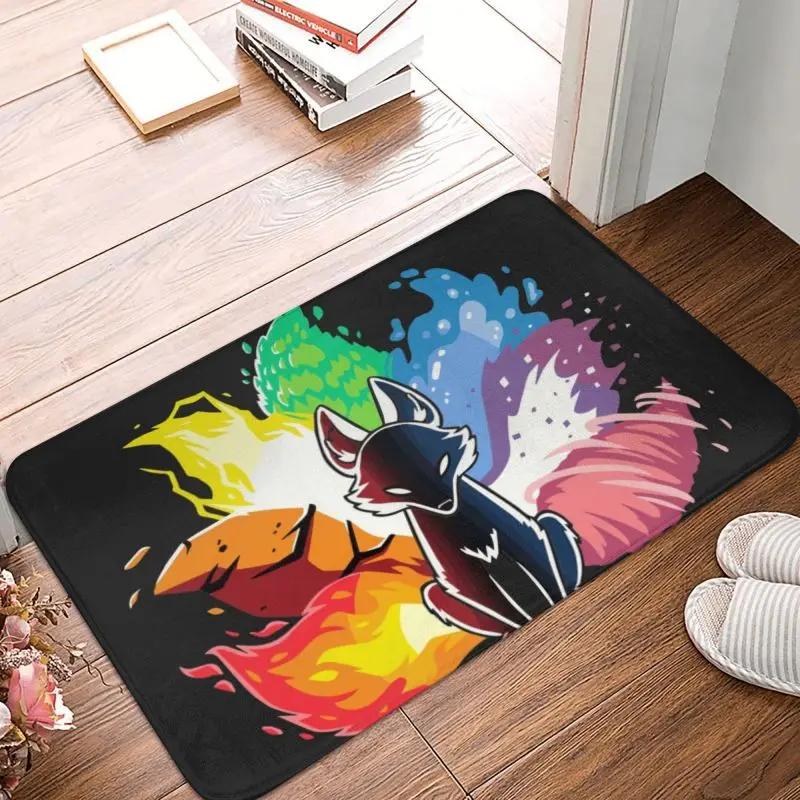 Custom Kitsune Nine Tail Fox Doormat Anti-Slip Entrance Kitchen Bath Floor Door Mats Japanese Art Living Room Carpet Rug
