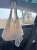 Korean Lace Flower Canvas Tote Bag - Women's Large Capacity Shoulder Bag for Commuting