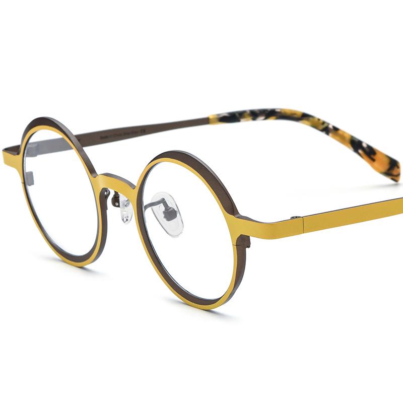 Unisex Mehrfarbige Retro Runde Titan-Brillenfassungen - Leicht & Für Sehstärken geeignet