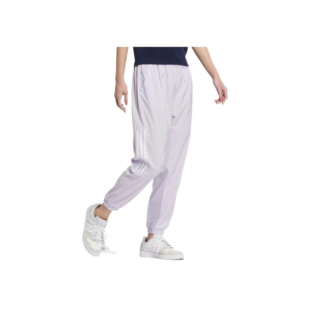 Adidas Neo Casual Woven Solid Color Stripe Sports Pants Women Bottoms Purple HS8861