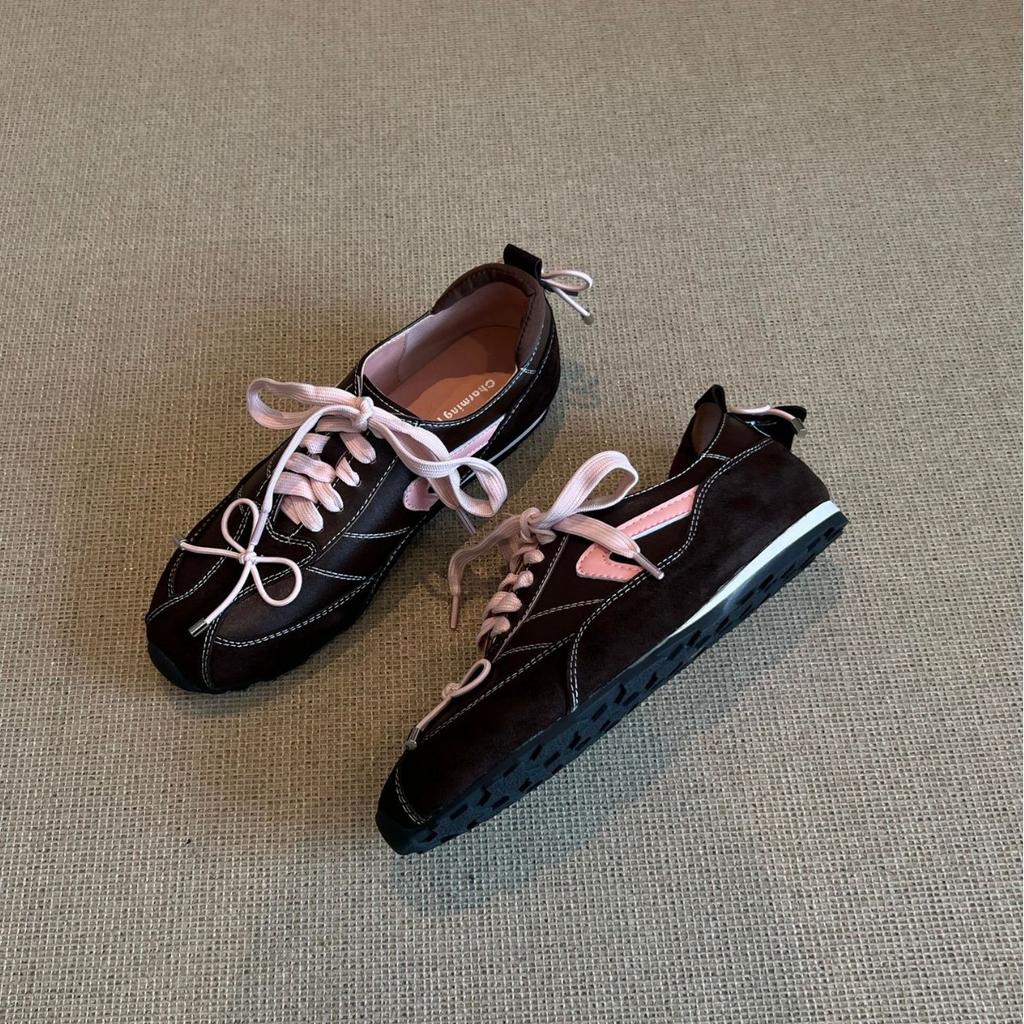French Retro Style Fashion Round Head German Training Shoes Women'S Niche Forrest Gump Shoes Versatile Inner Height Increase Single Shoes Women