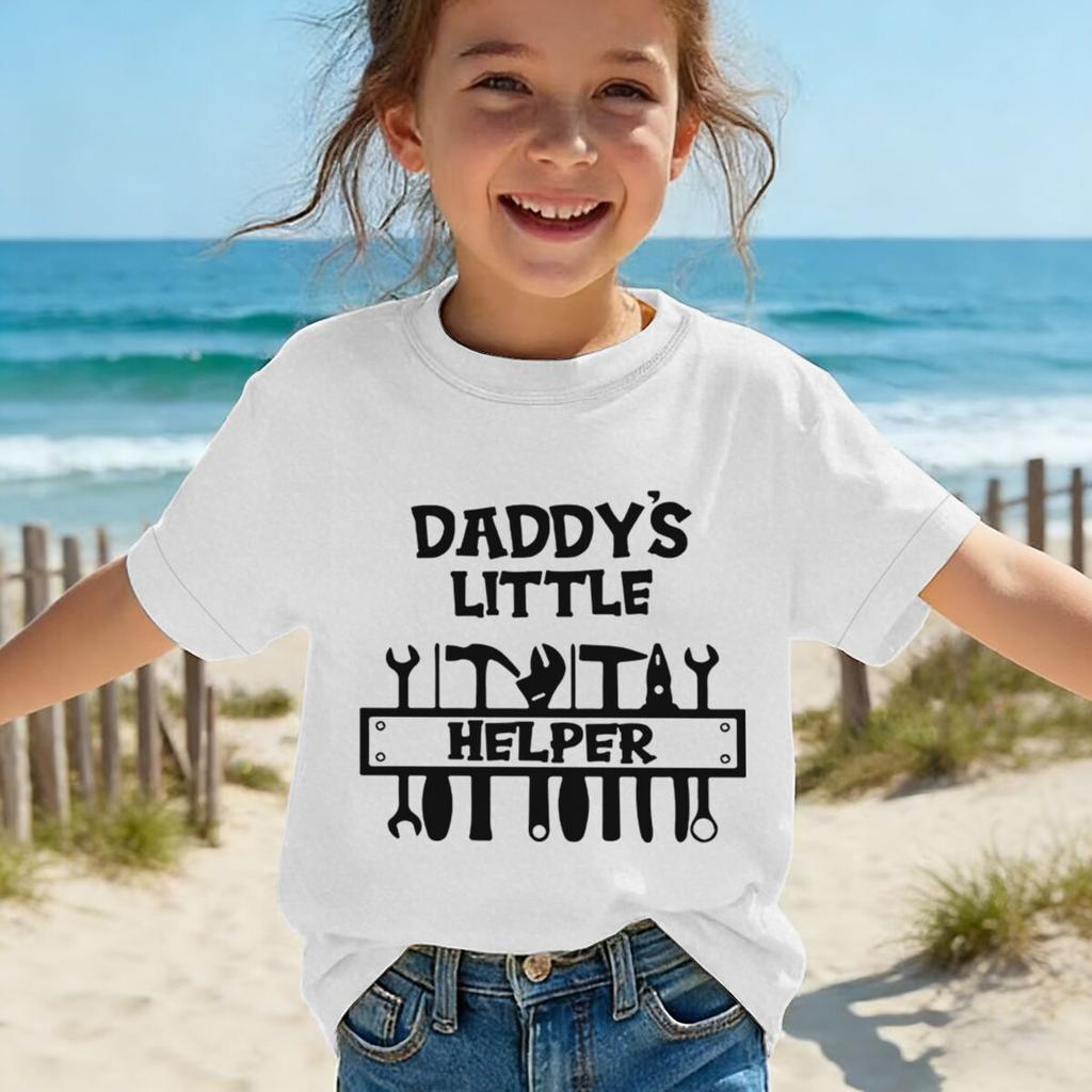 Daddys Little Helper Tshirt Soft ShortSleeve Tee Tool Graphic Cotton Baby Clothing Fathers Day Gift Girl Boy Clothes