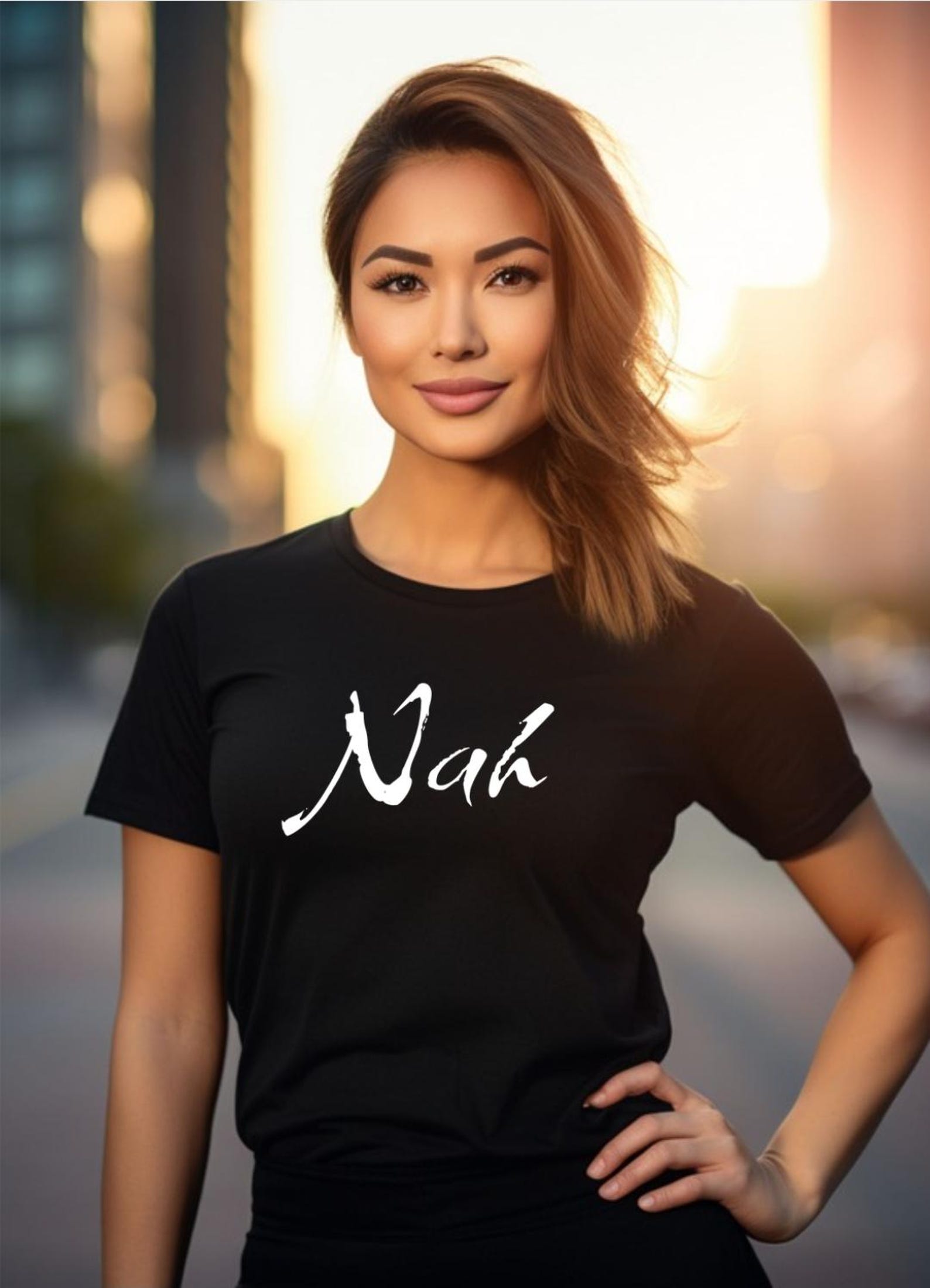 Nah Shirt, Sarcastic T-Shirt, Funny Attitude Tee, Minimalist Aesthetic Shirt, Unbothered Mood Tee, Casual Streetwear Top XL