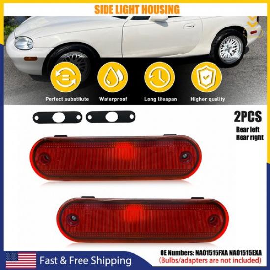 2PC Rear Bumper Marker Parking Side Light Housing Fit 1990-2005 Miata Mazda MX-5