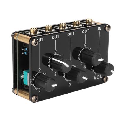 Mini-Stereo-4-Kanal-Line-Mixer, geräuscharm, professioneller 4-Kanal-Passivmixer zum Mischen