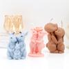 Easter Couple Rabbit Silicone Candle Mold DIY Hugging Rabbits Rabbit Family Designs Handmade Candles Gypsum Crafts Easter Gifts