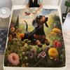 A Small Black Dog Design Flannel Blanket, Soft Warm Throw Blanket Nap Blanket For Couch Sofa Office Bed Camping Trave Blanket
