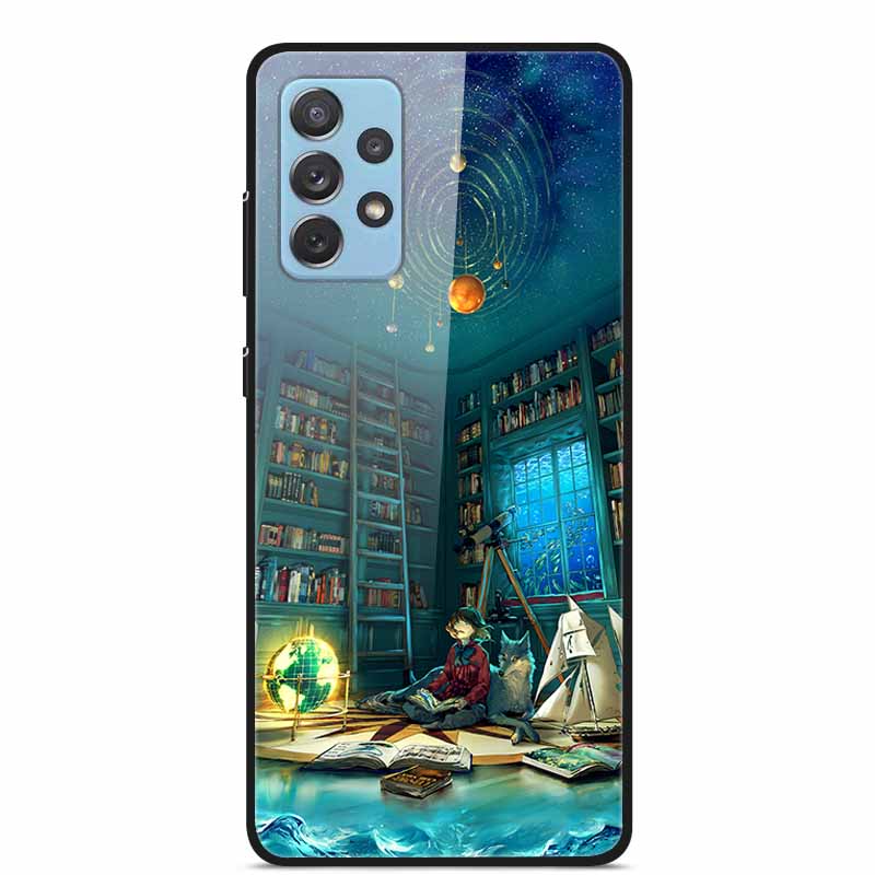 For Samsung A52 5G 4G Cases A52s 5G Tempered Glass Hard Back Cases For Samsung Galaxy A52 5G Phone Covers Funda A 52s 2022 A528B