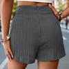 Women Summer High Waist Slim Elastic Shorts Solid Color Curved Skirts