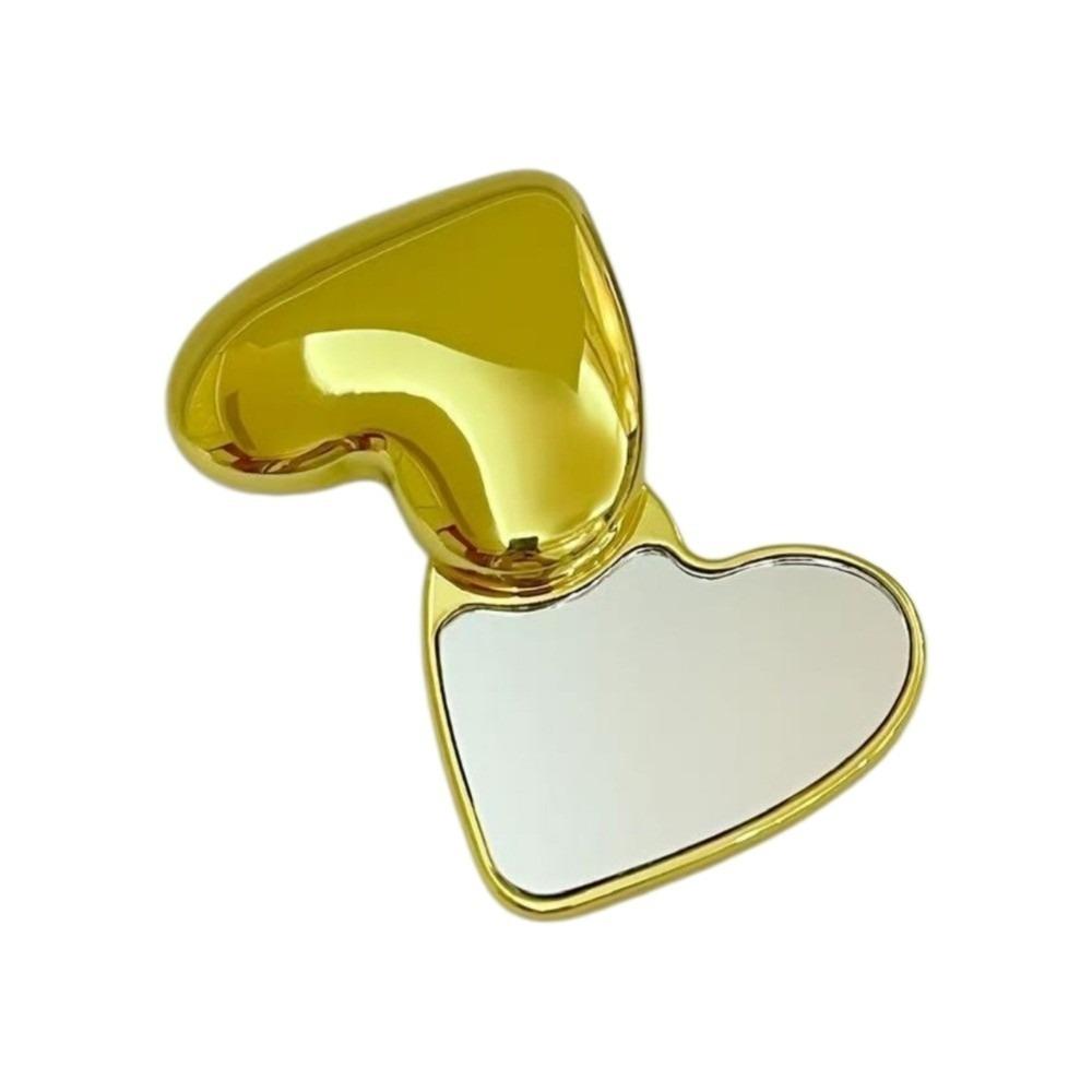 Zinc Zinc Alloy Heart Shape Makeup Mirror Mini Pocket Rotating Mirror Portable Mirror  Student Use
