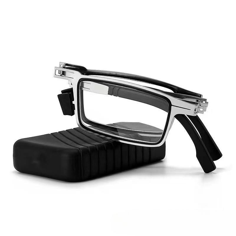 Men Portable Anti-Blue Light Reading Glasses Vintage Foldable Farsight Glasses With Box Presbyopia Eyewear Prescription Diopter