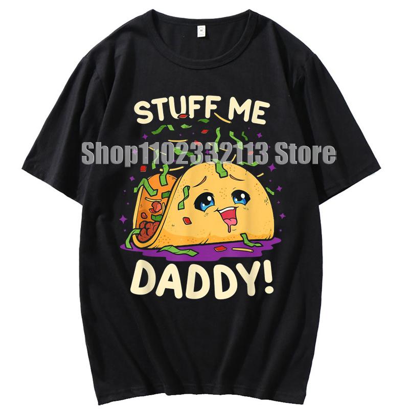 Double Stuff Me Daddy T-Shirt Newfangled Sandwich Biscuit Cartoon Tops T-Shirt Lustiges Dirty Pun Stuff Me Daddy Geschenk für Frauen T-Shirt