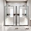 Fixed Glass Shower Panel, 864 x 1870 mm Full-Framed Fixed Shower Screen, 8 mm Thick Clear Tempered Glass Door with Bottom Seal Strip and Hardware,
