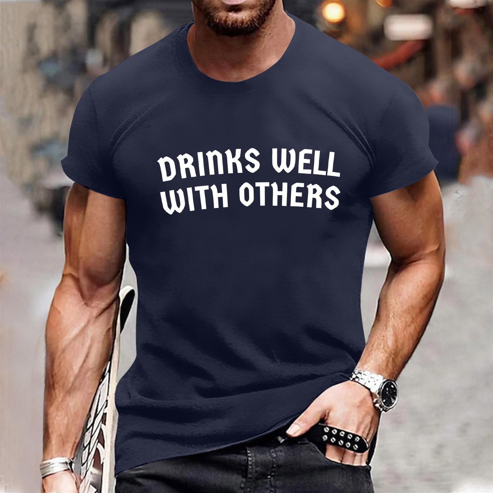 

Мужская рубашка с воротником-стойкой и коротким рукавом, свободная рубашка для отдыха и отдыха, мужская L тёмно-синий