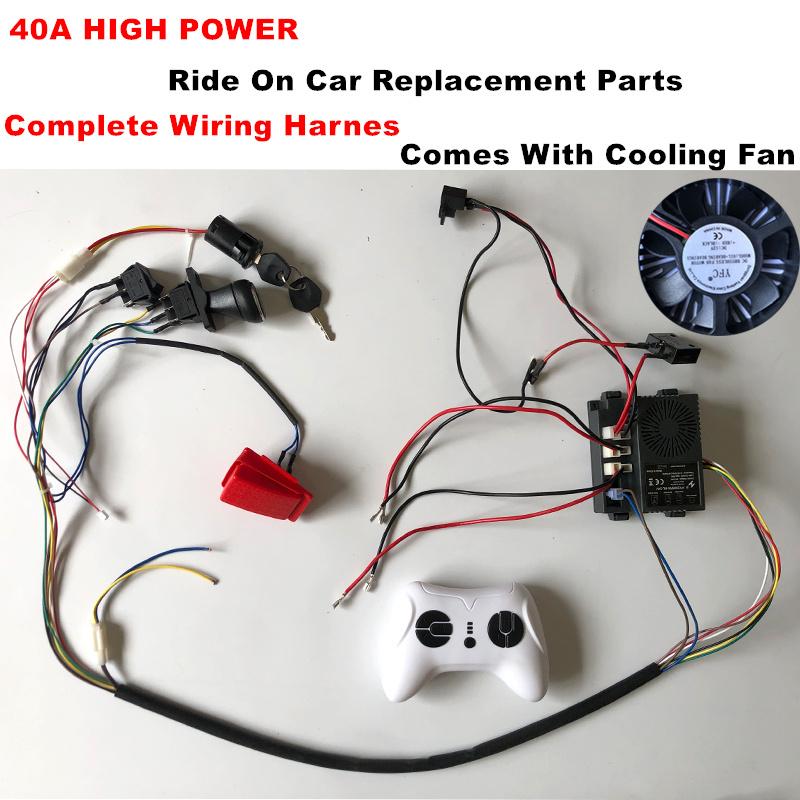 

12V 24V 40A High Power Kid s Ride on Electric Car Wires Harness Switch RC Controller Complete Set of Replacement Parts DIY 12V 2WD 40A set