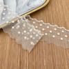 15 Yards Mesh Lace Fabric Embroidered Edge Wave Lace Peas Pattern Dot Lace  DIY Sewing